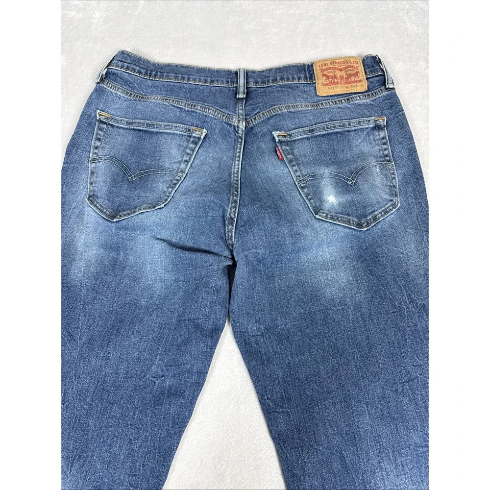Levi's Men's 541 Athletic Flex Fit Blue Jeans Medium Wash 34X32 (34X30) - Picture 4 of 11